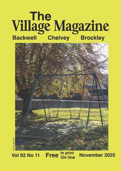 Magazine front cover for November 2025, featuring swings in the playing fields playground